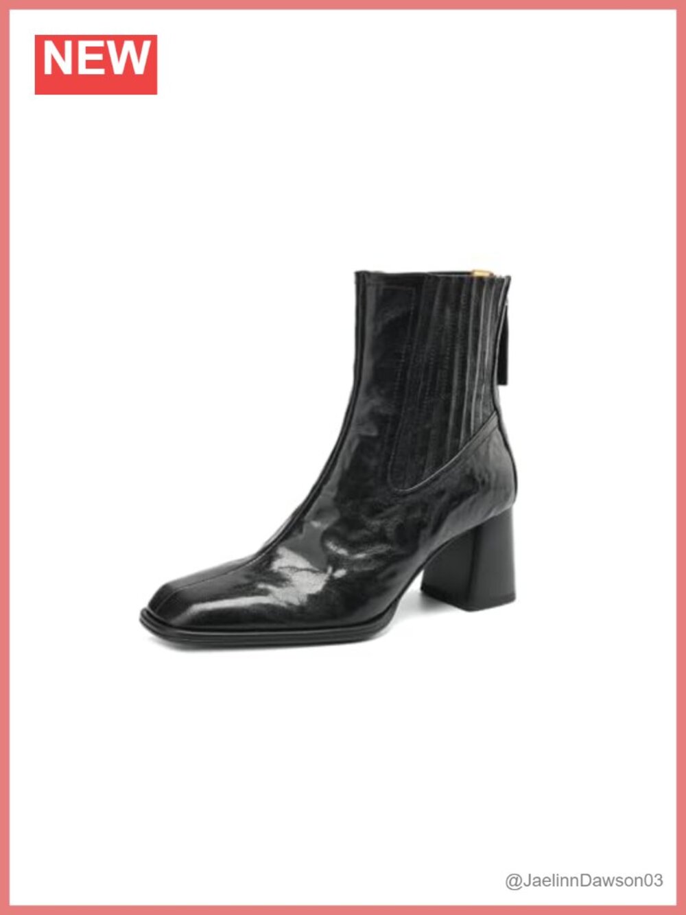 Genuine Leather Ruched Ankle Booties Square Toe Block Heel Zip